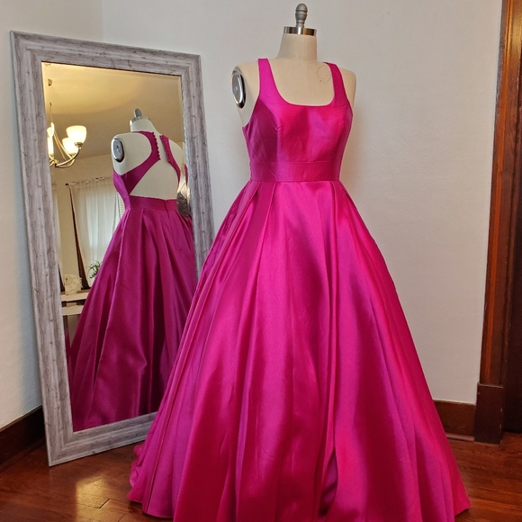 bright pink ball gown